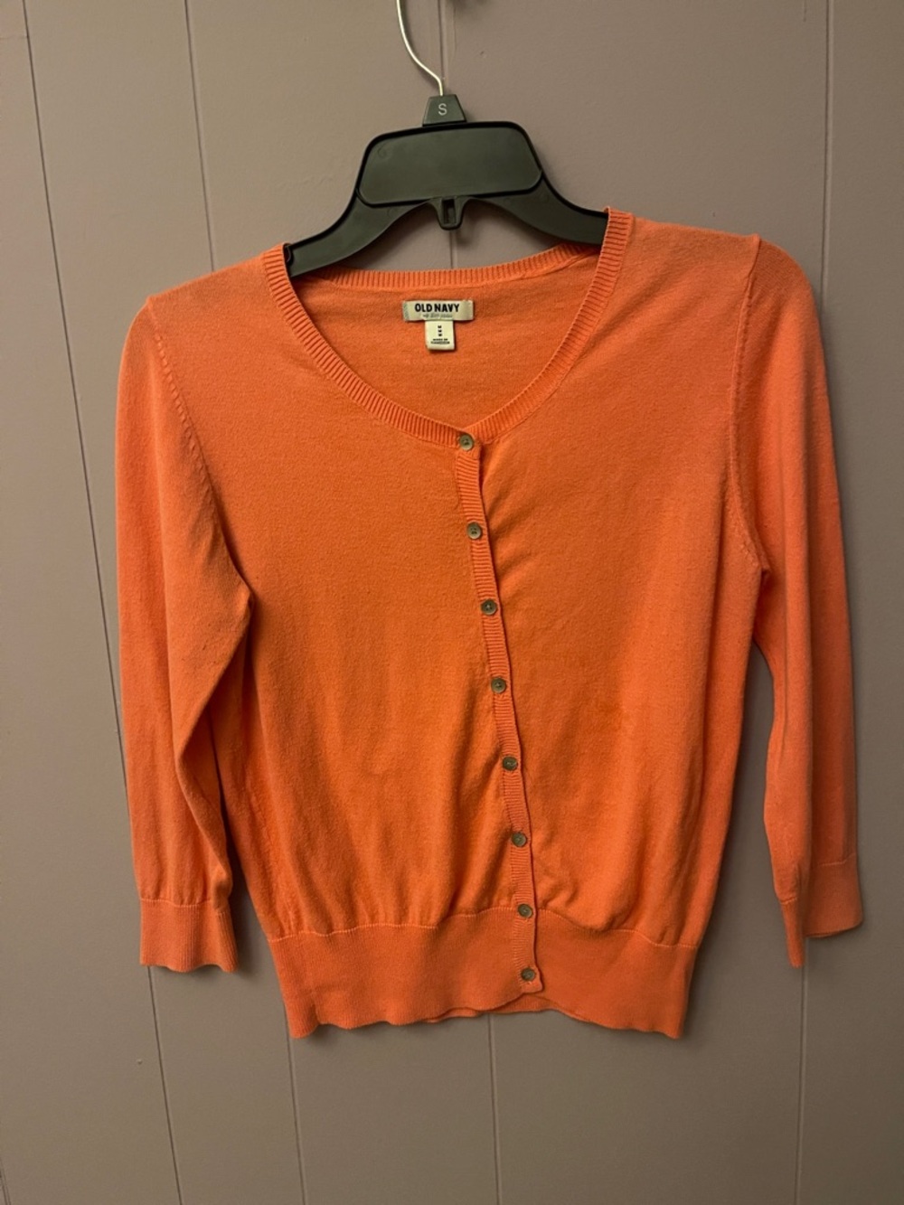 Old Navy Women's Coral-Orange Button Cardigan